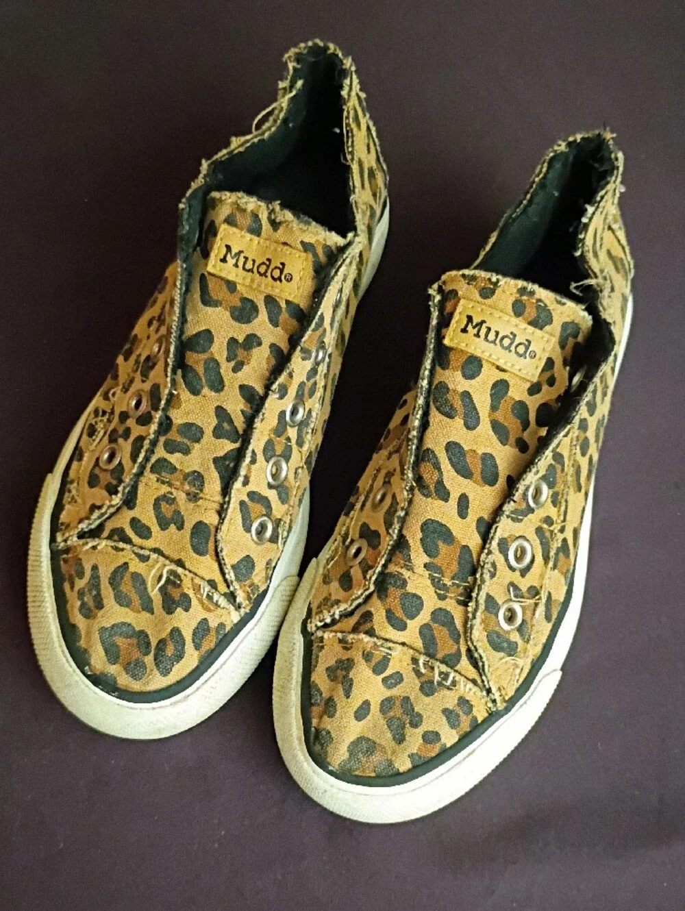 Mudd Women's Leopard Print Slip-On Sneakers - Tan/Black Size 7